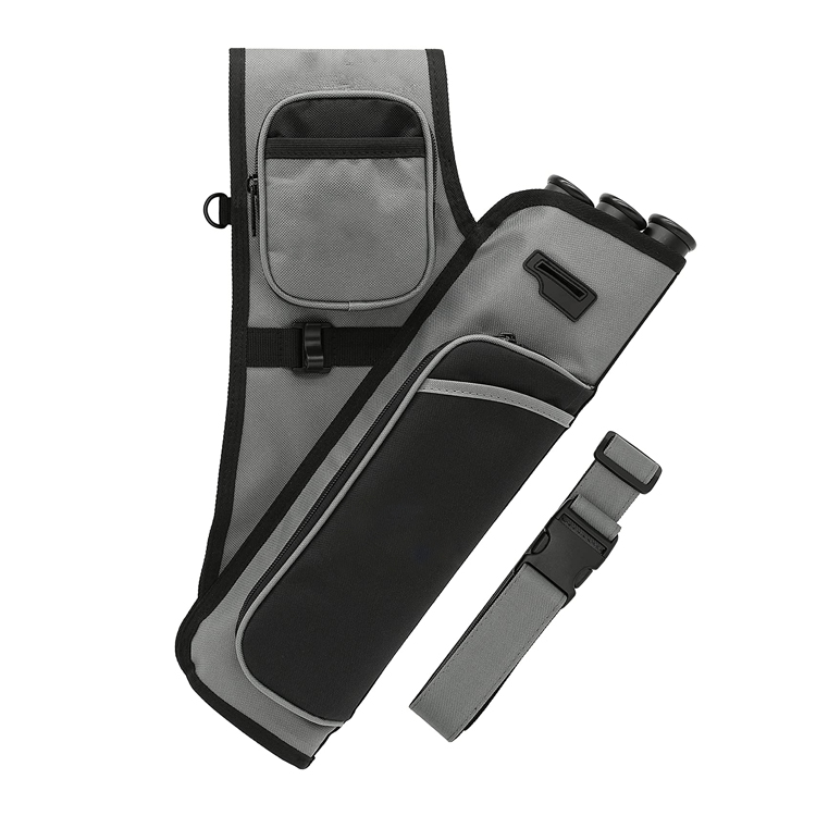Well Sale Outdoor Polyester 3 Tubes Hunting Arrow Bag Archery Pack With Release Pockets And Belt