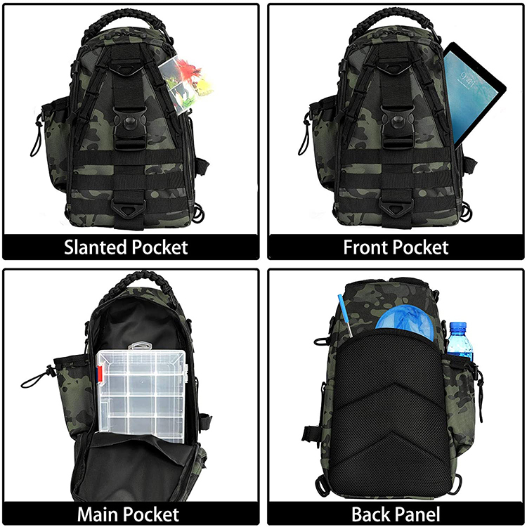 Promotional Water-resistant Freshwater Saltwater Tackle Fishing Storage Bag Cross Body Sling Bag