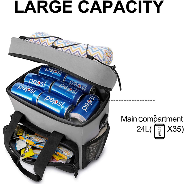 Cooler Bag Insulated Soft Cooler Portable Cooler Bag 24L Lunch Bag for Picnic, Beach, Work, Trip