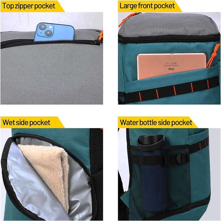 New Design 35L Multi-pocket Lightweight Basketball&Soccer Backpack with Wet&Shoe Compartment