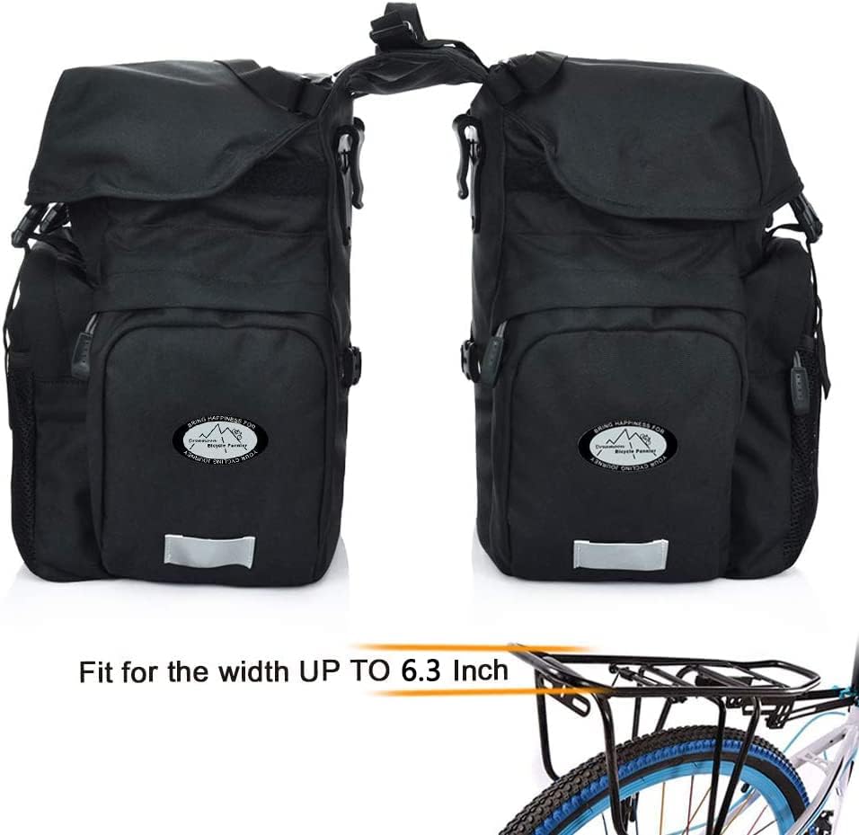 Stylish Design 50L Waterproof Bicycle Commuting Saddle Bags with Rain Cover for Bicycle Rear Rack