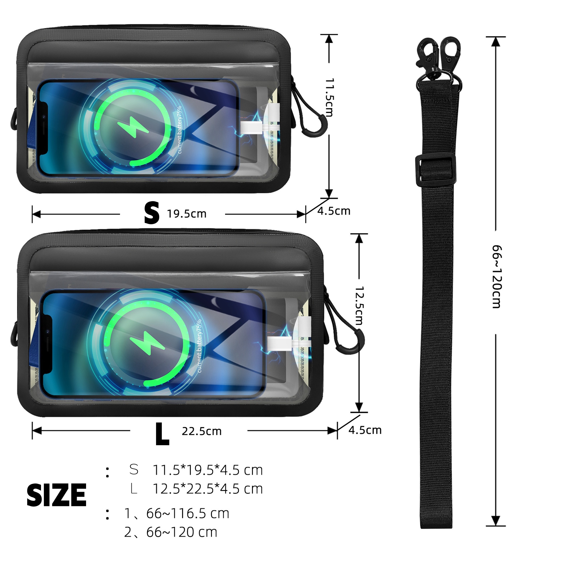 New IPX8 Waterproof PVC Unisex Airtight Crossbody Outdoor Beach Touchscreen Shoulder Waist Pack Pain Relief Bag