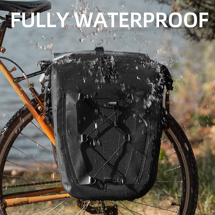 Waterproof Large Capacity Reflective cycle Pannier Bag with Rain Cover for Touring Traveling Commuting Outdoor Motorbike