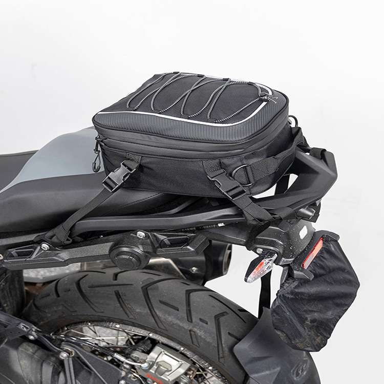 Waterproof Expandable Large Capacity Motorcycle Tail Bag with Rain Cover for Touring Travel Motorbike Outdoor Adventure