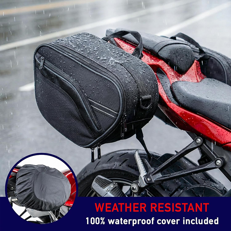 Expandable Waterproof Large Capacity Motorcycle Saddle Bag with Quick Release System for Touring Travel 