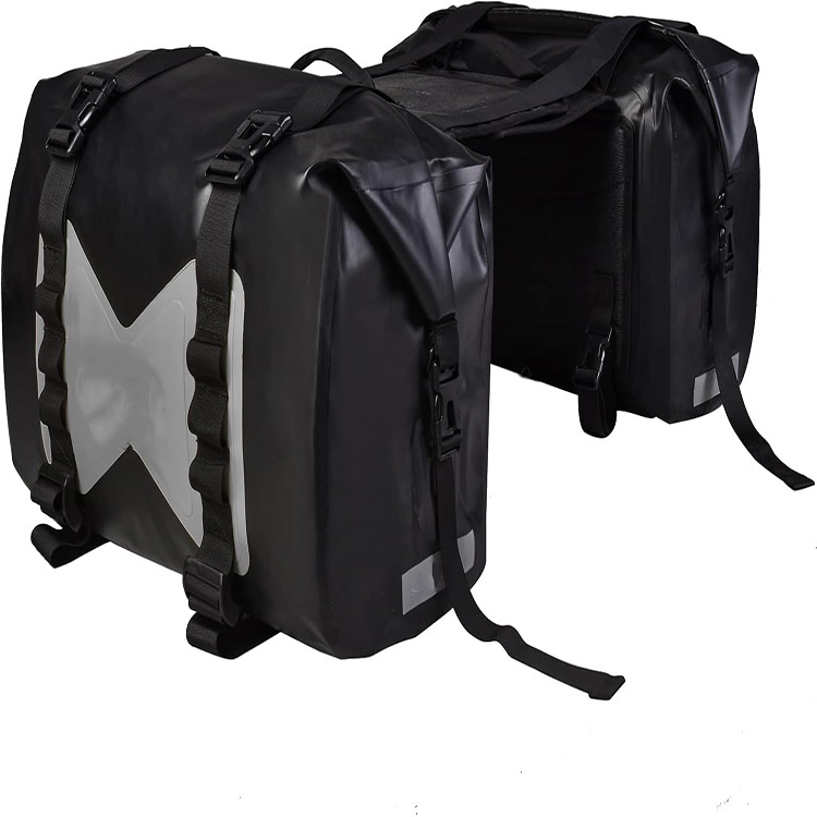 Heavy-Duty Detachable Large Capacity Motorcycle Saddle Bag with Quick Release Buckles for Touring Travel Outdoor Adventure