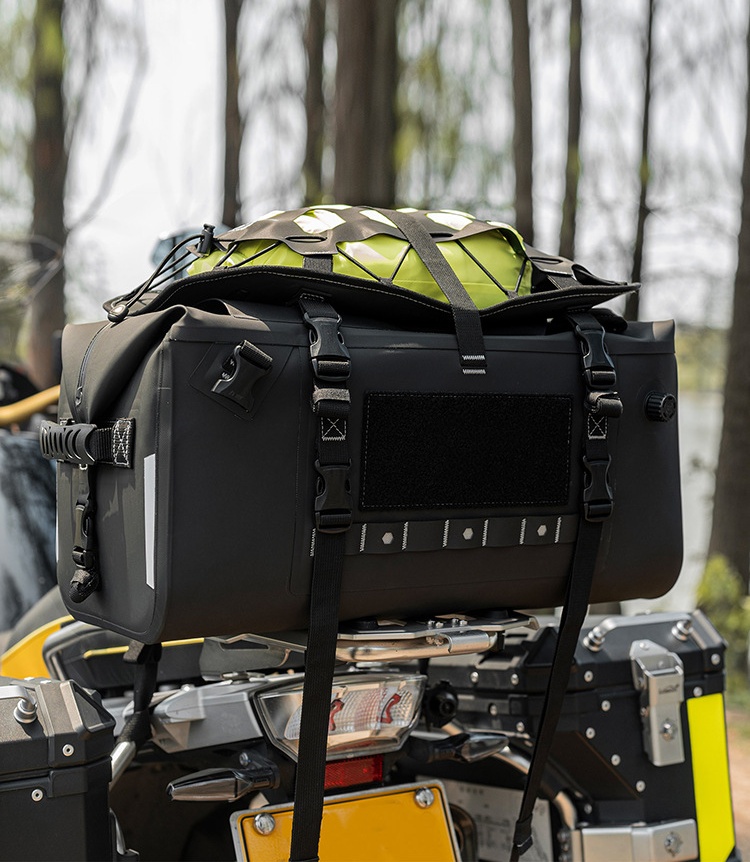 Motorcycle Rear Seat Bag, Travel Gear, Luggage Pack, Storage Pannier, Waterproof Backpack, Dual Shoulder Hardcase Tail Bag