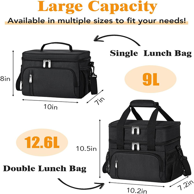 Portable Leakproof Insulated Lunch Bag with Adjustable Shoulder Strap for Work Office Picnic Travel Outdoor Daily Meal Use