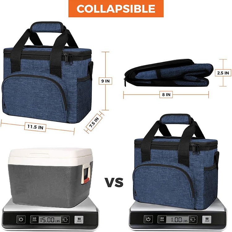 Large Capacity Leakproof Insulated Lunch Bag with Dual Zipper for Work Office Outdoor Picnic Travel Daily Meal Storage