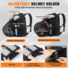 Reflective Water-Resistant Large Capacity Motorcycle Helmet Backpack with USB Port for Motorbike Racing Travel Outdoor Storage