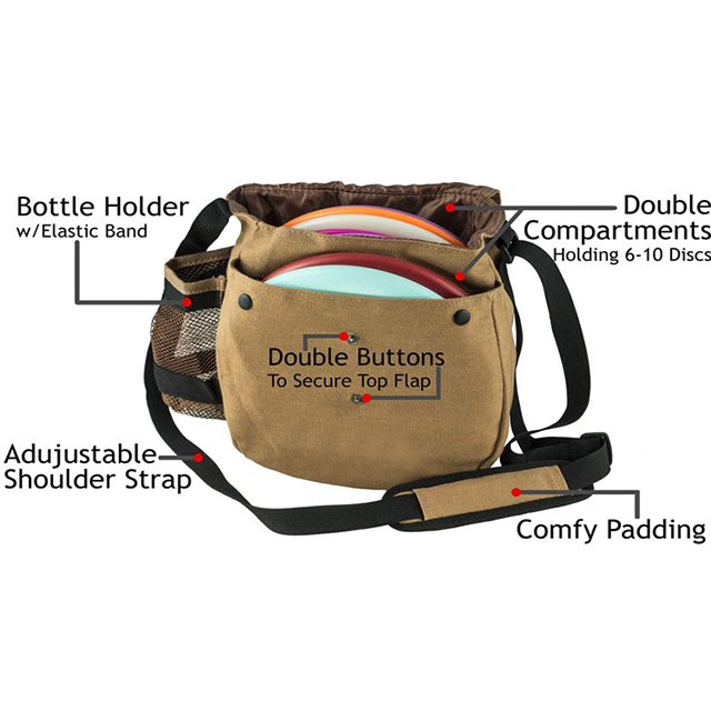 Factory Direct Durable Lightweight Fits Up to 10 Discs Frisbee Golf Bag(EPZ-322)