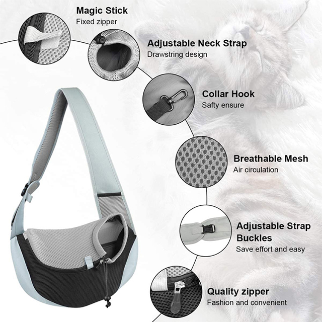 New Designer Breathable Travelling Pet Hands-Free Pet Sling Mesh Pet Carrier(EPZ-647)