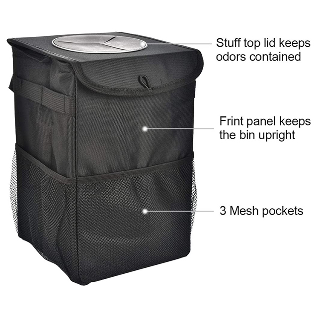 Hot Sell Collapsible Portable Waterproof Car Garbage Can Car Trash Can with Lid(EPZ-154)