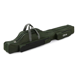 New Style Green Water-resistant 3 layer Fishing Rod Reel Storage Bag For Outdoor Fishing