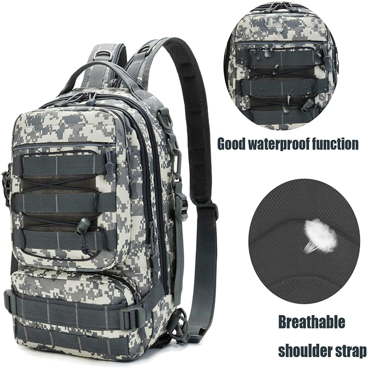 Hot Selling Camouflage Nylon Durable Waterproof Fishing Tackle Bag with Rod Holder And Box