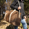 Best Selling Durable Large 22 oz Waxed Canvas Fire Wood Holder Tote Bag with Adjustable Shoulder Strap