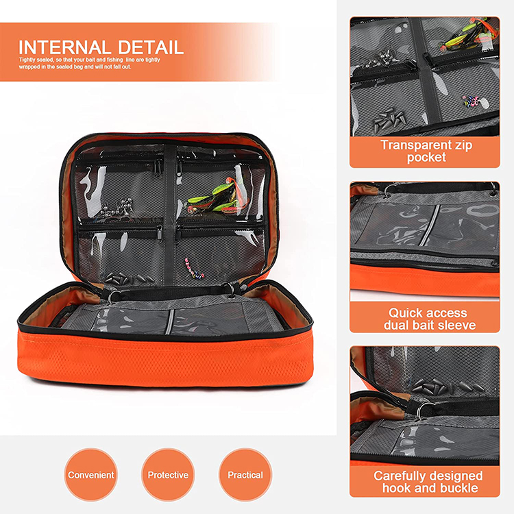 New Updating Waterproof Inner Pockets Replaceable Sleeves Fishing Hook Packaging Bag Bait Storage Bag