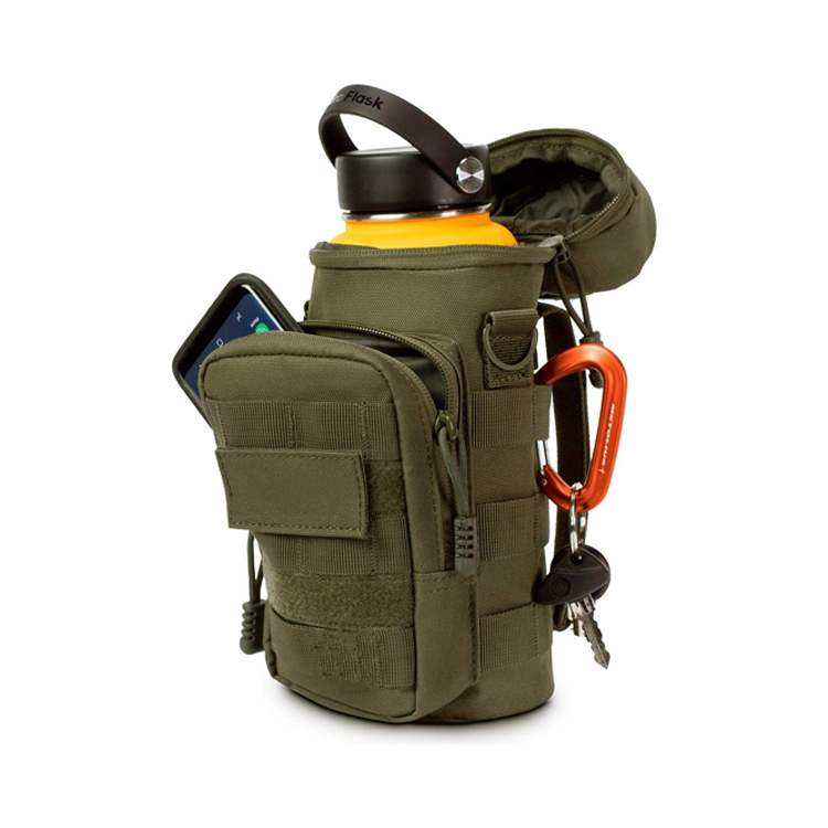 Well Designed Army Green Durable Polyester Portable Hunting Water Bottle Bag Hydration Carrier Pack