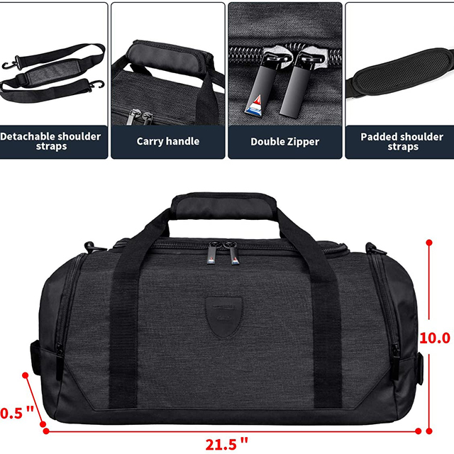 Gym Duffle Bag Backpack Waterproof Sports Duffel Bags Travel Weekender Bag for Men Women Overnight Bag with Shoes Compartment