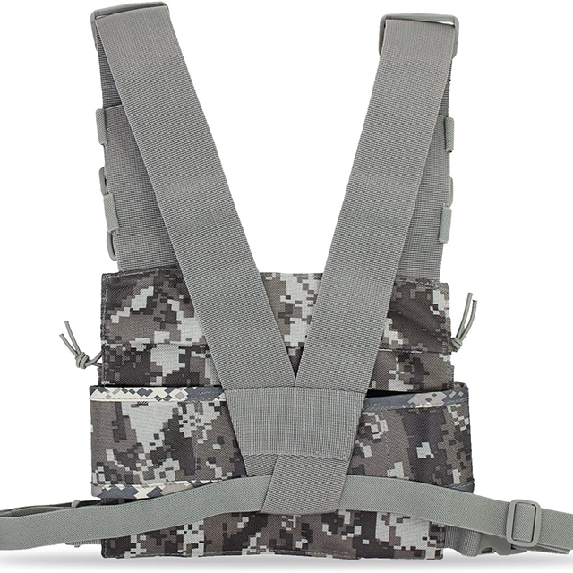 Chest Harness Chest Front Pack Pouch Holster Vest Rig for Two Way Radio Walkie Talkie