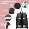 New Design Large Tennis Backpack with Ventilated Shoe Compartment and Insulated Pocket