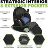 Stylish Unisex Design Large Pickleball Paddle Backpack with Padded Paddle Pockets and Large Bottom Sack for Shoes