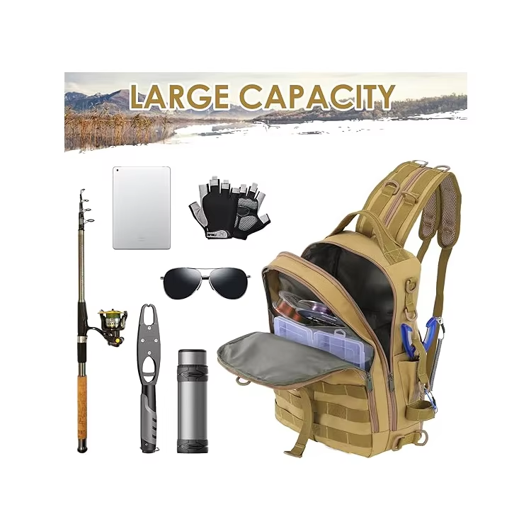 Heavy Duty Tackle Bag Fishing Large Capacity Customized Fishing Backpack