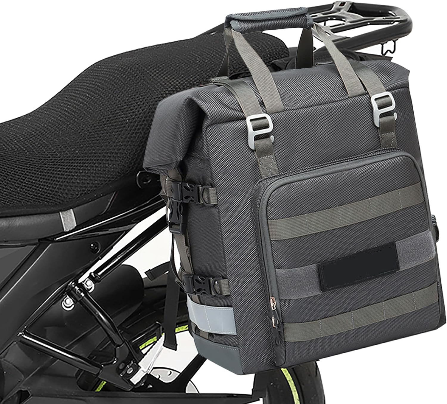 Motorcycle Saddle Bag 20-25L Waterproof, Quick Release Motorcycle Side Luggage Bag