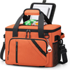 Double-Deck Leakproof Insulated Large Capacity Cooler Bag with Separate Compartments for Hot Cold Food Camping Picnic Travel