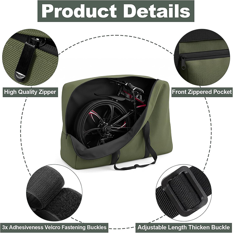 Foldable Large Capacity Bike Travel Bag with Shoulder Strap for 20-26 inch Bicycle Transport Storage Outdoor Cycling Trip