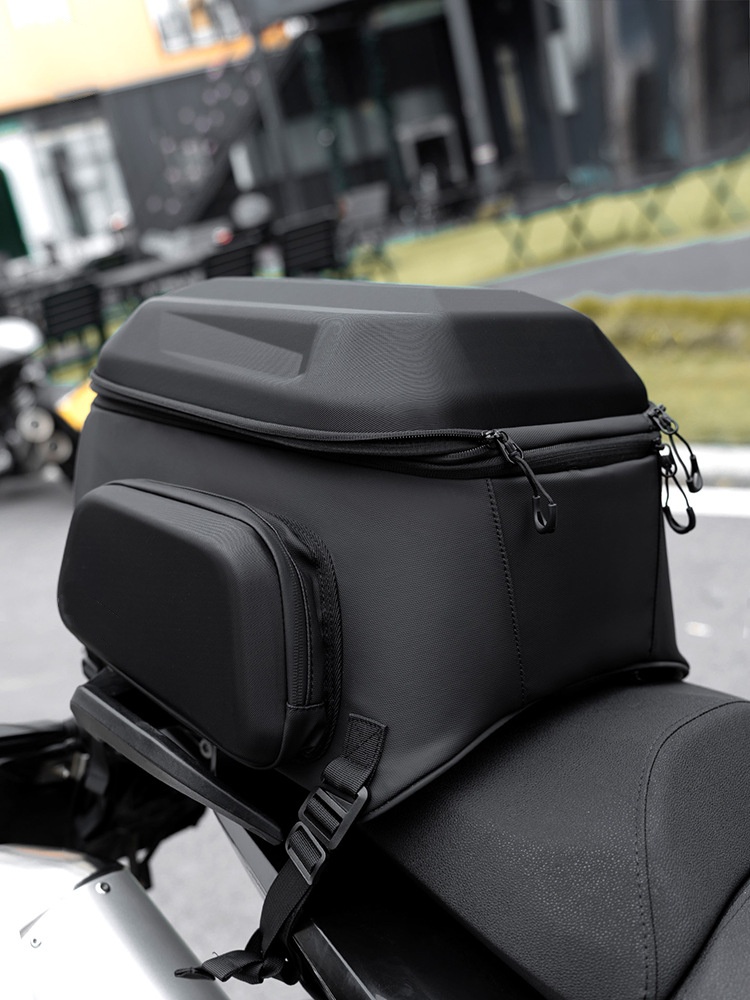 Motorcycle Rear Seat Bag for Full-Face Helmet, Tail Bag, Riding Backpack, Motorcycle Backpack, Hardshell Helmet Bag