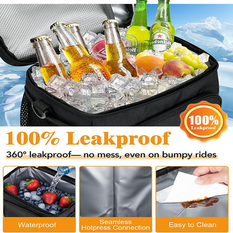 Portable Leakproof Insulated Lunch Bag with Adjustable Shoulder Strap for Work Office Picnic Travel Outdoor Daily Meal Use