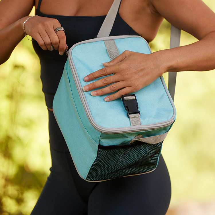 Freezable Eco-Friendly Leakproof Collapsible Lunch Bag with Built-In Gel Liner for Work Office Picnic Outdoor Day Trips