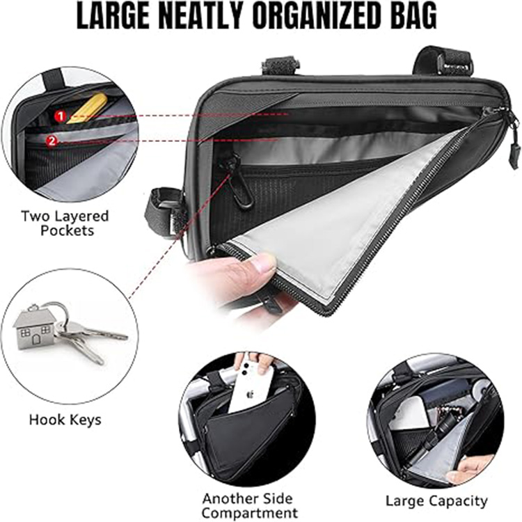 Durable Hard Shell Waterproof Large Capacity Bike Seat Bag with Quick-Release Bracket for Road Mountain Cycling Commuting