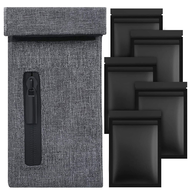 Amazon Hot Selling Odor Proof Pouch with 5 Pieces Mylar Ziplock Bags for Travel(EPZ-267)