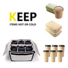 New Stylish Insulated Reusable Drink Carrier with Adjustable Dividers Clear Pocket(EPZ-234)
