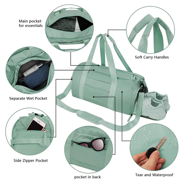 Stylish Waterproof Lightweight Travel Duffel Bag with Shoes Compartment(EPZ-346)