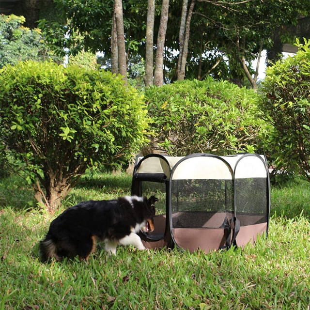 Portable Foldable Pet Playpen with Water Resistant and Removable Shade Cover(EPZ-605)