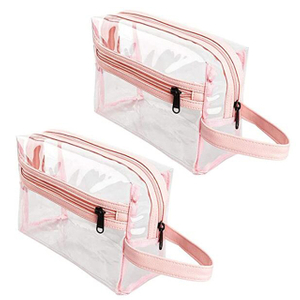 Wholesale Water Resistant Transparent PVC Cosmetic Bag with Zipper and Handle(EPZ-061)