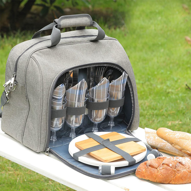 Stylish Picnic Shoulder Bag with Complete Cutlery Set Salt Pepper Shakers(EPZ-165)