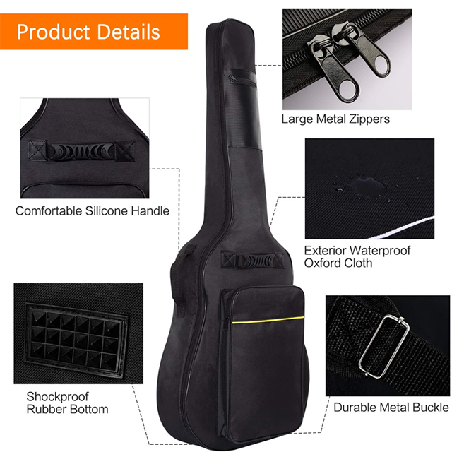 Amazon Hot Selling Waterproof Dual Adjustable Shoulder Strap Guitar Case Bag (EPZ-185)