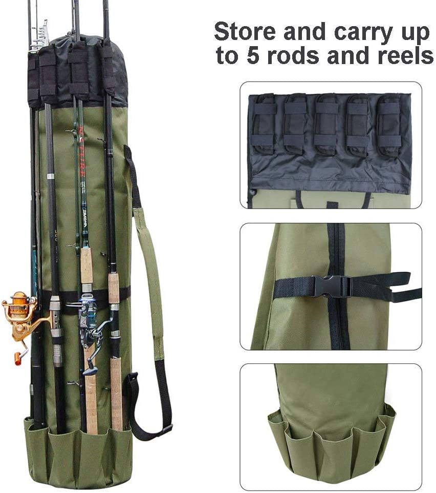 Promotional Durable Canvas Fishing Rod And Reel Storage Bag For Fishing Enthusiasts