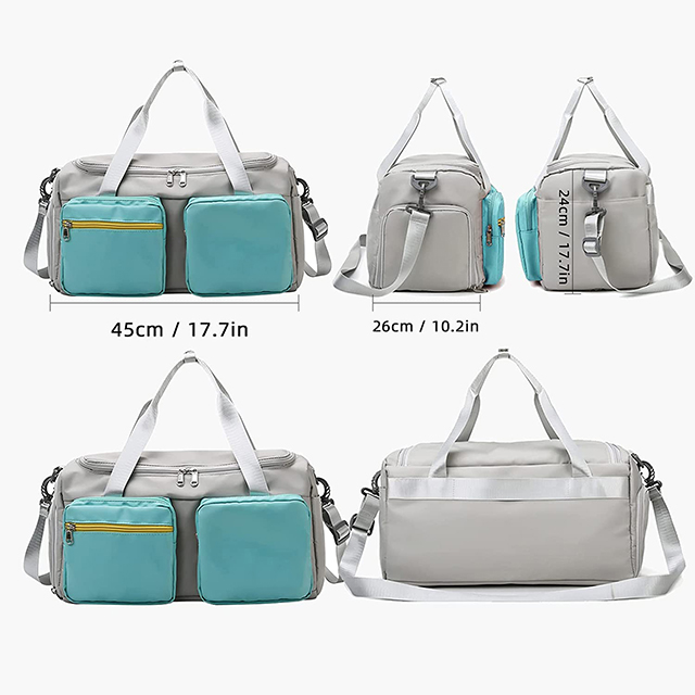 Gym Duffle Travel Bag with Shoes Compartment & Wet Pocket for Women Men Medium Waterproof Sports