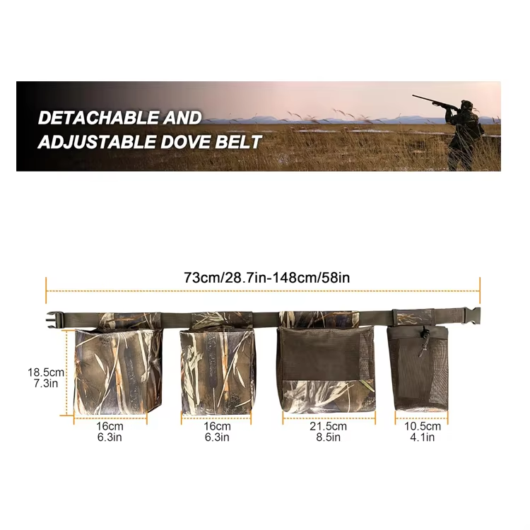 Lightweight Hunting Bird Bag Hunting Game Bag with Adjustable Waist Belt