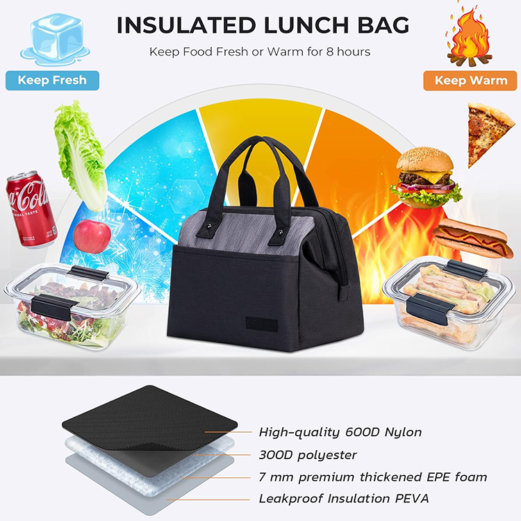 15L Large Capacity and Leakproof Long-Term Insulation Lunch Tote Bag for Office