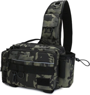 Functional Waterproof Multi-pockets Fishing Waist Bag Fishing Fanny Pack with Rod Holder