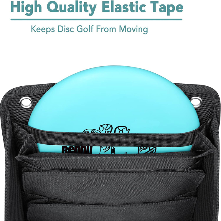 Durable Disc Golf Cart Pocket Pouch with Strap and Multi-pocket for Discs and Disc Golf Accessories