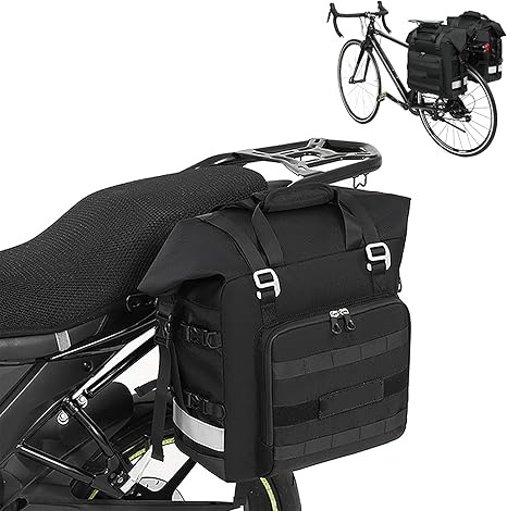 Motorcycle Saddle Bag 20-25L Waterproof, Quick Release Motorcycle Side Luggage Bag