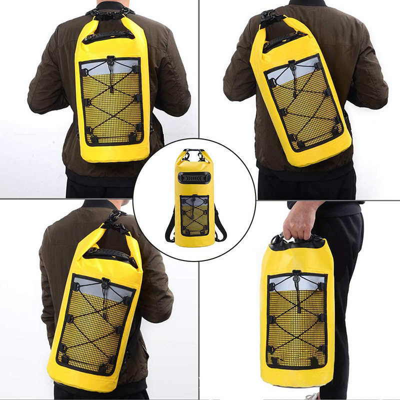 Outdoor Waterproof Bag - PVC Dry Bag Single Shoulder and Backpack 2-in 1 for Rafting, Canyoning, Hiking