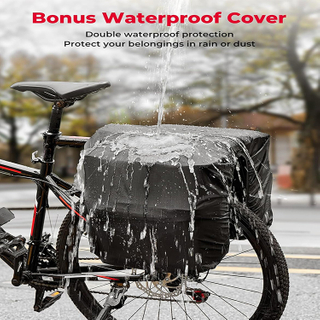 Waterproof Upgraded Large Capacity cycle Pannier Bag with Rain Cover for Touring Traveling Commuting Outdoor Adventure